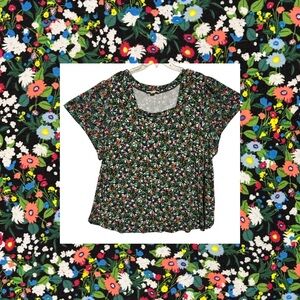 Cooper & ella fairycore dainty floral short sleeve top square neck whimsyGoth 3X